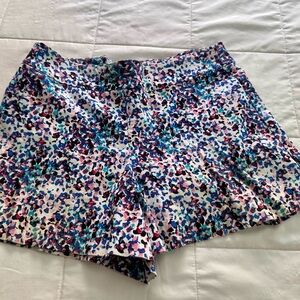 Margaret M High Waist Women's Shorts - Multicolor Pattern